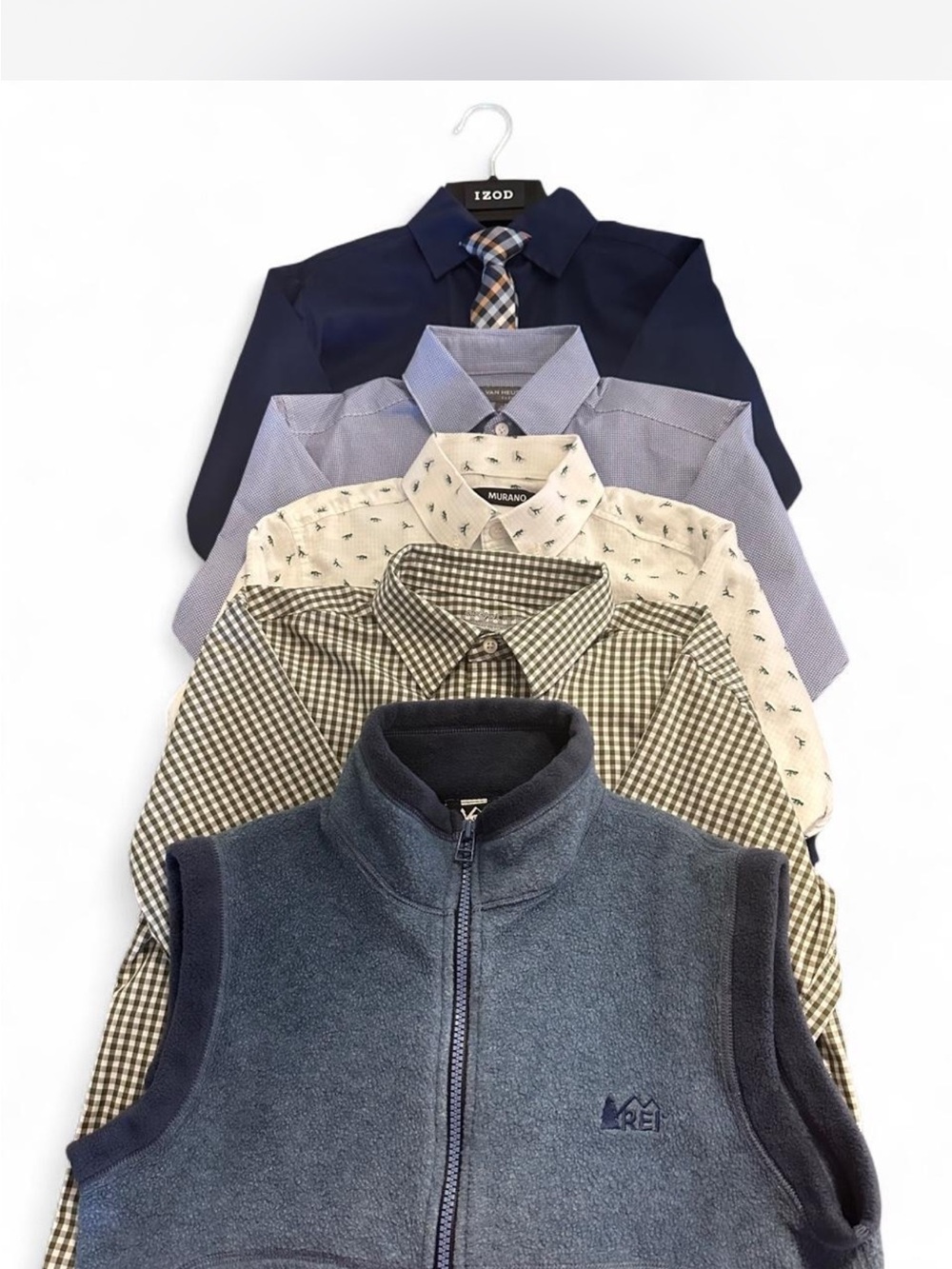 Long Sleeve Dress Shirt Bundle (10/12) with Fleece Vest (12/14)